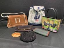 6 assorted designer handbags, including Polo