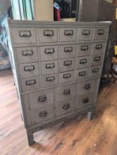 Antique wood painted cars index file organizer, 3 section with top and feet seperate