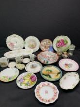 2 Boxes of hand painted china plates and saucers, mugs, Geisha bowl