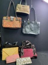 Box lot of vintage ladies handbags and purses