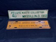 Private Waste Collectors 1962 and 1964 plates