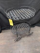 Heavy metal frame outdoor tea cart