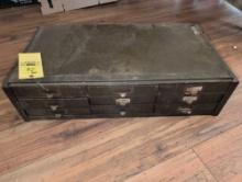 Vintage green paint metal file organizer