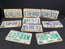 Large lot of 80s Ohio license plates, 8 pairs plus 1 non pair
