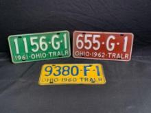 Ohio trailer plates, 60, 61, 62