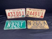 Ohio trailer 1980s, 1973, 1950 plates