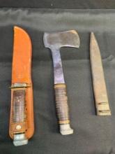 Kbar hatchet with matching knife and sheath