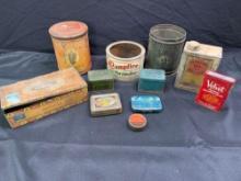 Antique Tin advertising cans