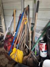 yard tools and fuel cans