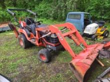 Kubota BX 23 Diesel Compact Tractor w/ Loader, Forks and Excavator Bucket