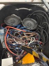 five totes of tools and hardware