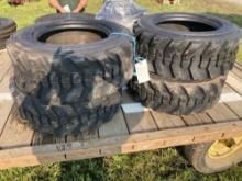 (4) 10-16.5 Skid Loader Tires