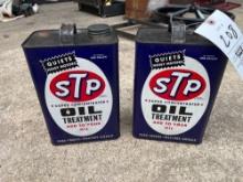 (2) Vintage STP Super Concentrate 1 Gal. Oil Treatment Cans - Nice