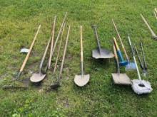 Assortment of Shovels, Hoes, & Other Assorted Yard Tools