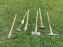 Assortment of Axes, Pickaxes, & Sledgehammers