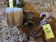 Hook Pulley & Gearbox w/ Wooden Belt Pulley