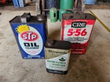 STP Oil Treatment Gal. Can, CRC 5-56 Gal. Can, & Riverside Motor Cleaner 32 Oz. Can