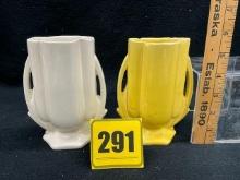 2 McCoy 5 1/2" tall vases