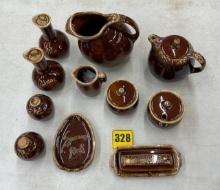 Hull Brown Drip 11 piece Serving set