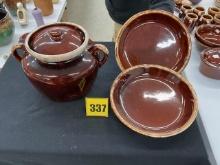 2 Hull Pie Plates, McCoy Bean Pot