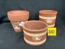 3 RRP decorated crocks