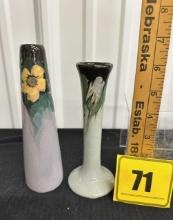2 Weller Eocean Late Line Bud Vases