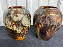 Pr. Brush Onyx Vases