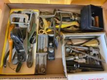 Plum bobs, plane, c clamps, tools