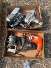 2 Boxes of Assorted Drills & Belt Sander