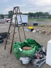 8 Ft. Wooden Ladder & Tarp Assortment