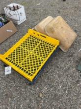 Plastic Tubs & Flat Dolly Cart