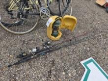Fishing Poles, Coleman Lantern w/ Case