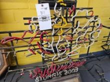 Budweiser neon sign, damaged