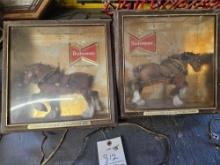Pair of Budweiser lighted signs