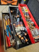 Toolbox with tools and batteries