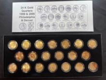 (20) 24K Gold Plated Quarters Set 1999, 2000