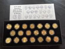 (20) 24K Gold Plated Quarters Set 2003, 2004
