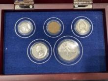 1938 Coin Set. Quarter, Penny, Nickel, Walking Liberty Half Dollar, Mercury Dime.