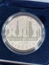 2010 American Veterans Disabled for Life Proof Silver Dollar
