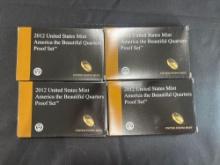 (4) 2012 U.S. Mint, America the Beautiful Quarters Proof Sets