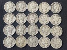 (20) 1940s Mercury Dimes