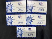 (5) 2003 U.S. Mint Proof Sets