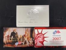 2007 U.S. Mint Silver Proof Set with Presidential Dollar Coin Proof Set