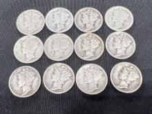 (12) Mercury Dimes, Bid x 12