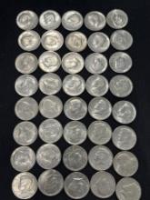 (40) Various Kennedy Half Dollars