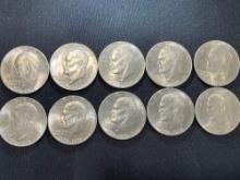 (10) 1976 Bicentennial Eisenhower Dollar Coins