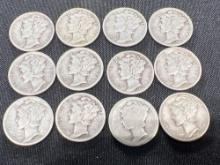 (12) Mercury Dimes, Bid x 12