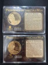Presidents of the Cold War Eisenhower and Kennedy Commemorative Gold Layered Coins