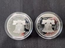 (2) 1/2 Oz Pure .999 Silver Double Eagle Cooks Island Coins