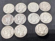 (11) Mercury Dimes, Bid x 11